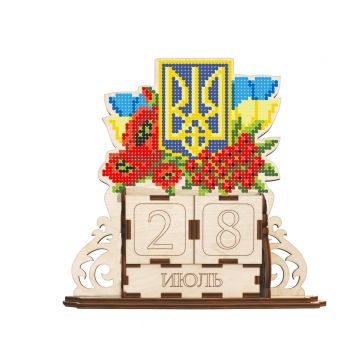 KLD-004_UA Герб Украины. Заготовка для вышивки по дереву Вечный календарь