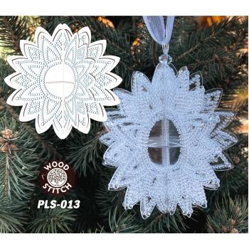 PLS-013 Объемная хрустальная снежинка. Вышивка бисером на пластиковой основе 