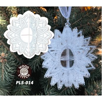 PLS-014 Объемная хрустальная снежинка. Вышивка бисером на пластиковой основе 