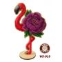 WS-019 Цветочный фламинго. Набор для вышивки бисером на деревянной основе 